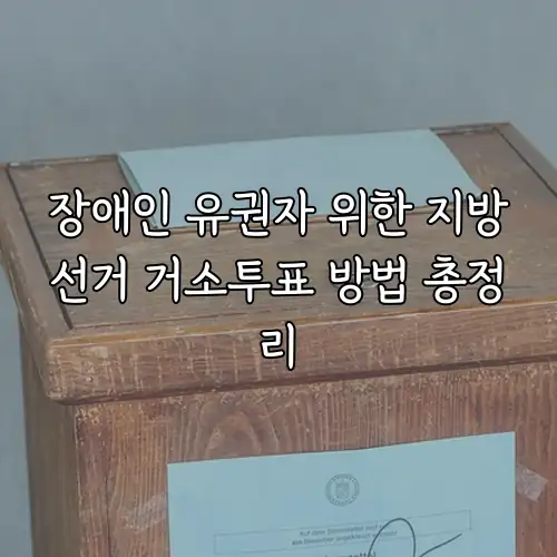 장애인 유권자 위한 지방선거 거소투표 방법 총정리
