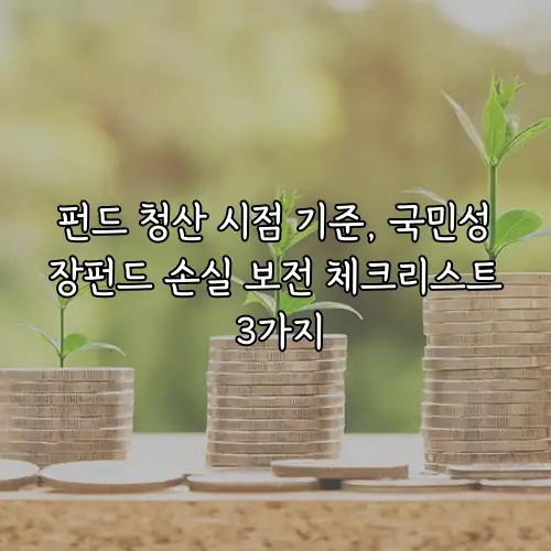 펀드 청산 시점 기준, 국민성장펀드 손실 보전 체크리스트 3가지