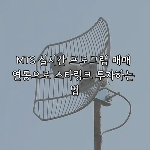 MTS 실시간 프로그램 매매 연동으로 스타링크 투자하는 법