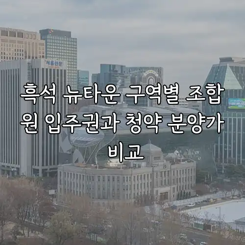 흑석 뉴타운 구역별 조합원 입주권과 청약 분양가 비교