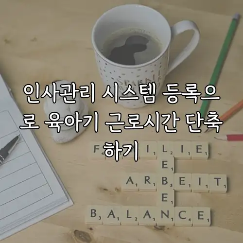 인사관리 시스템 등록으로 육아기 근로시간 단축하기