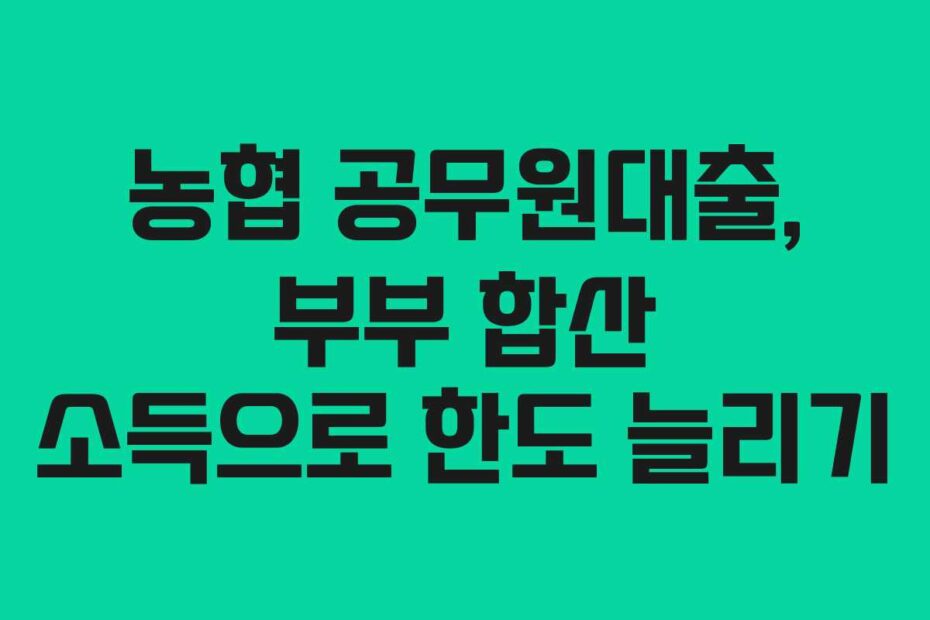 농협-공무원대출,-부부-합산-소득으로-한도-늘리기