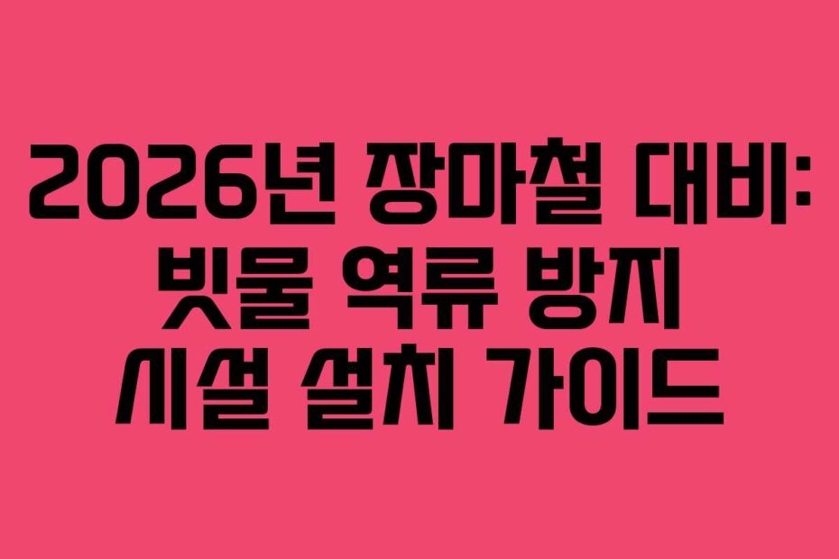 2026년-장마철-대비-빗물-역류-방지-시설-설치-가이드